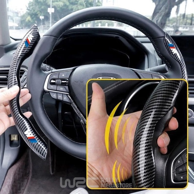 COUVRE VOLANT NOIR FIBRE DE CARBONE POUR BMW